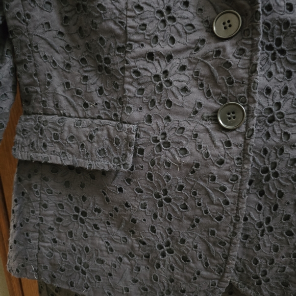 Talbots petite black eyelet 2 piece suit. Like new. - Picture 2 of 6